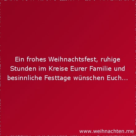 Ein frohes Weihnachtsfest, ruhige Stunden im Kreise Eurer Familie und besinnliche Festtage wünschen Euch...